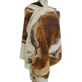 30% cashmere 70% wool printed shawl